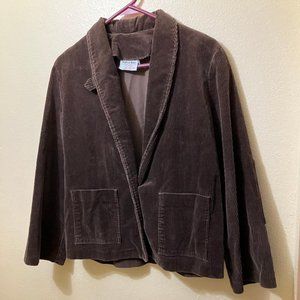 Vintage 1970's Turtle Bax Women's Brown Corduroy Long Sleeve Blazer Size 11/12